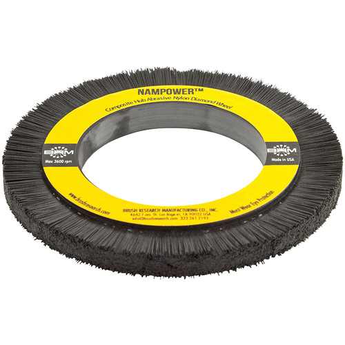 150 mm Diameter × 0.394″ Width, 600 Grit, Diamond, 0.012″ Crimped Bristle, Wheel Brush
