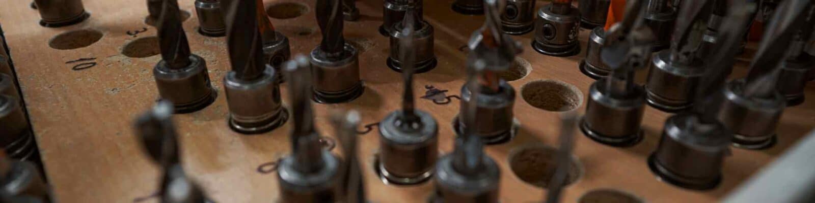 Variety of cutting tools in an industrial setting