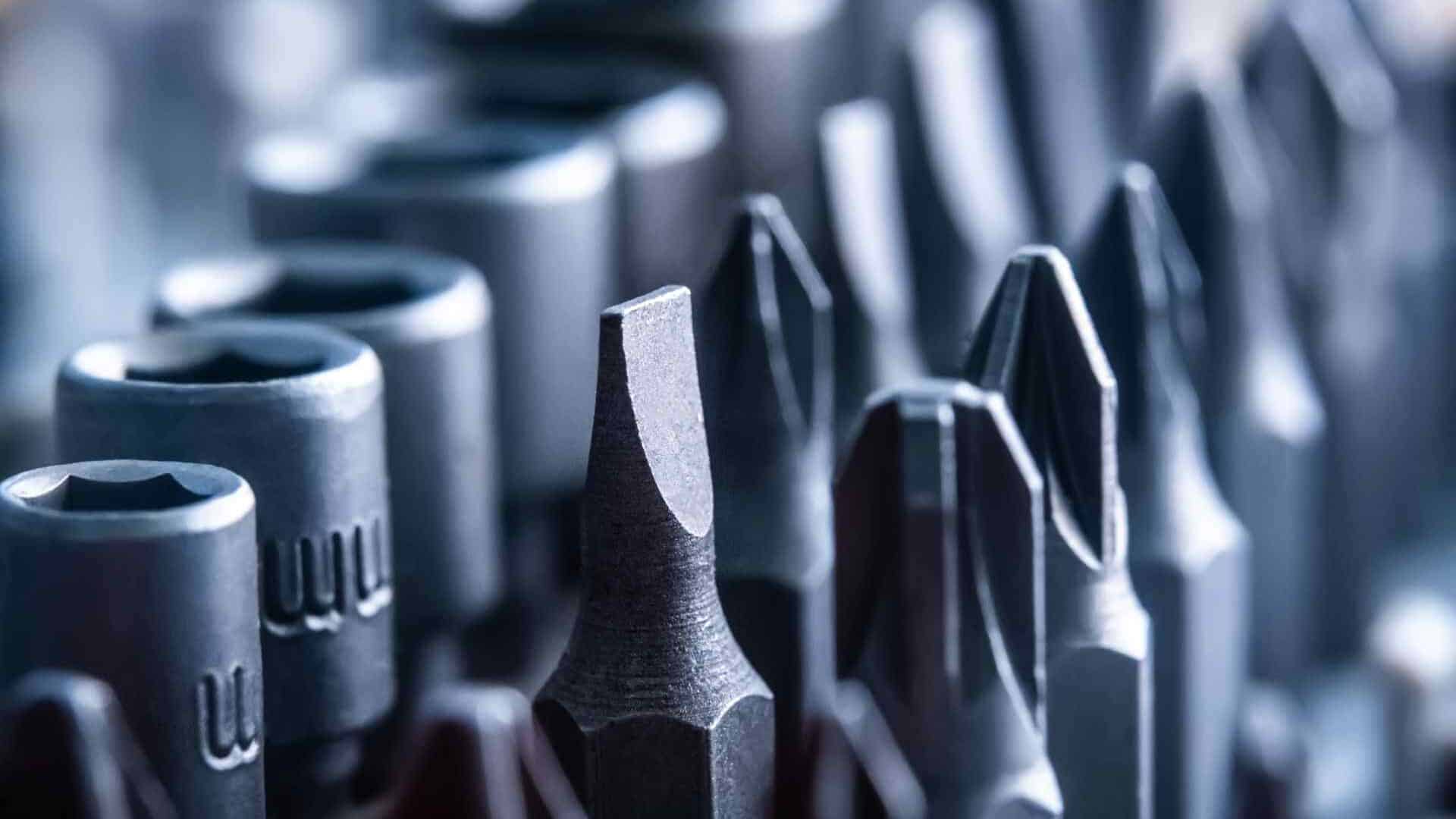 Close-up of HSS cutting tools