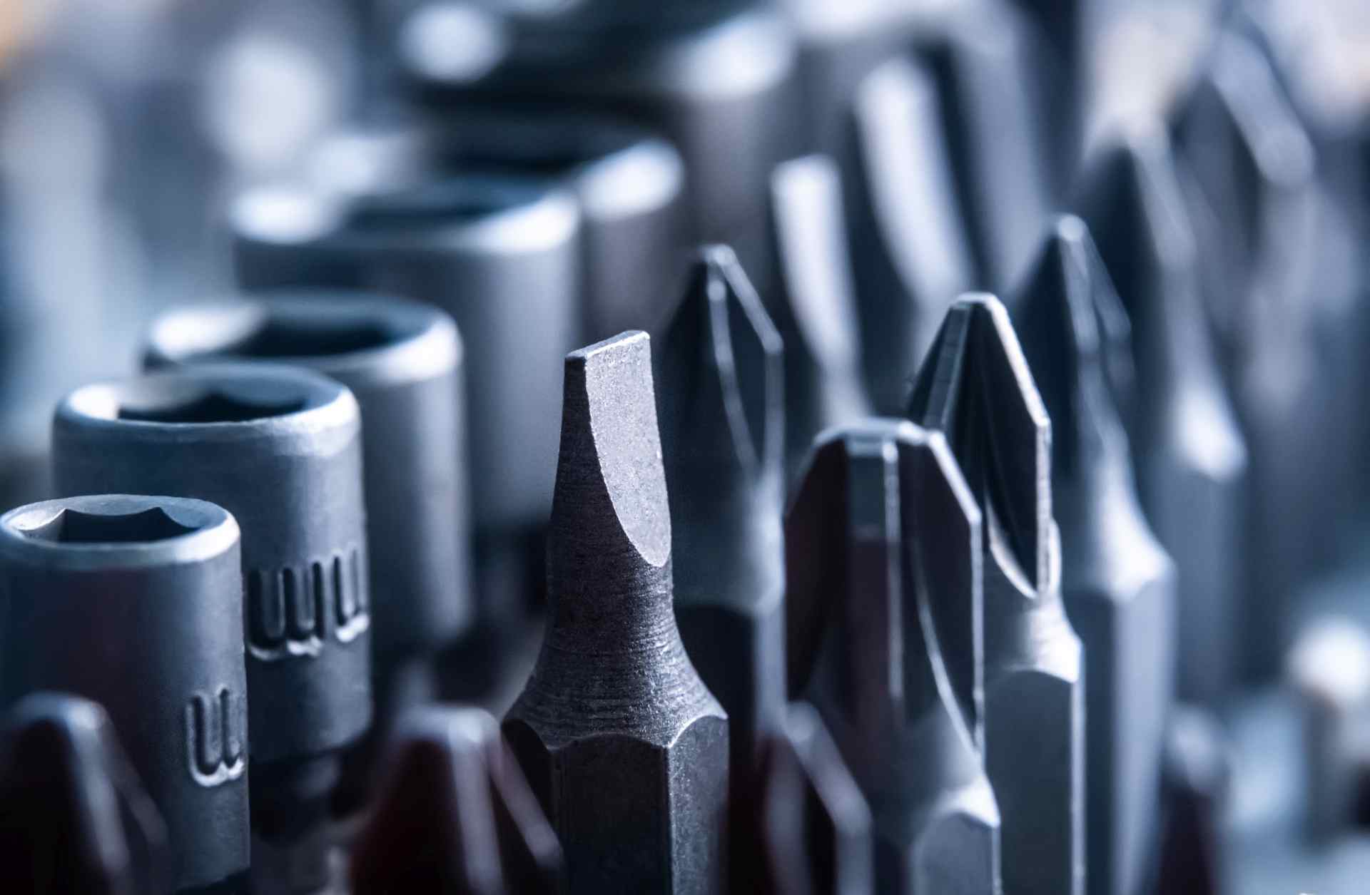 Close-up of HSS cutting tools