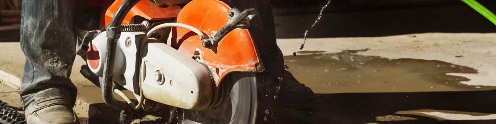 Using an industrial concrete cutting tool