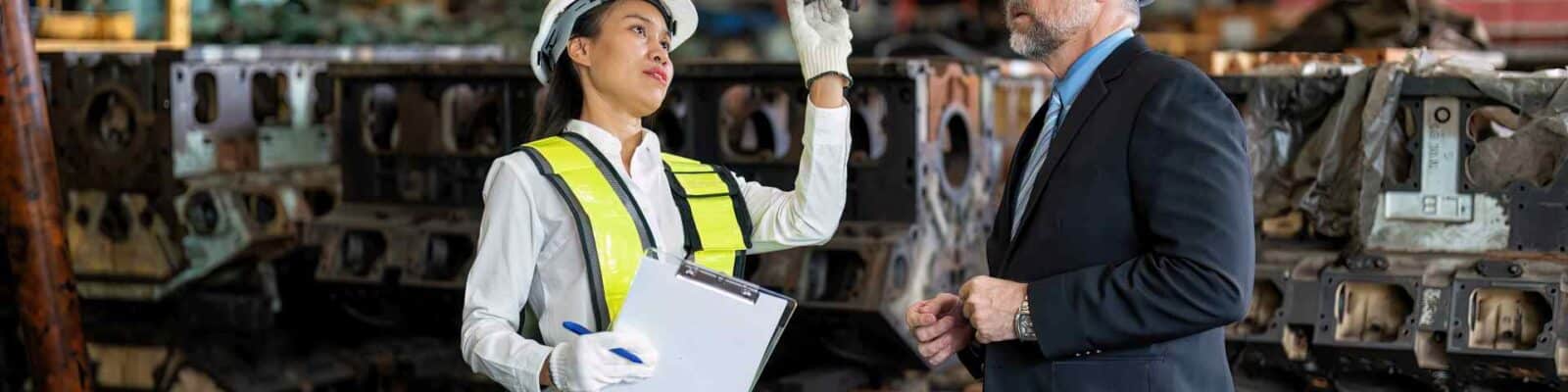 Industry professionals discussing procurement