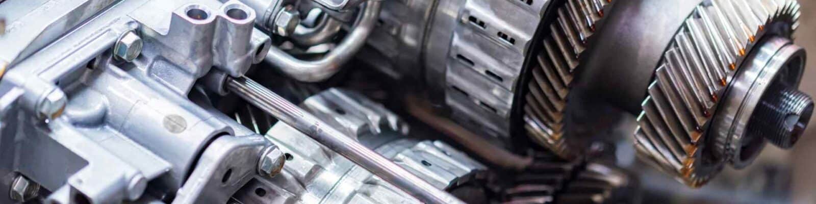 Close-up view of mechanical power transmission gears